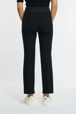 Pantalone tela tecnica double nero donna