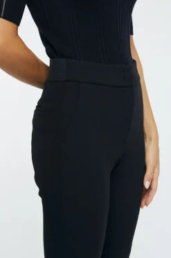Pantalone tela tecnica double nero donna