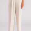 Pantalone triacetato/poliestere beige