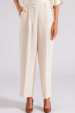 Pantalone triacetato/poliestere beige
