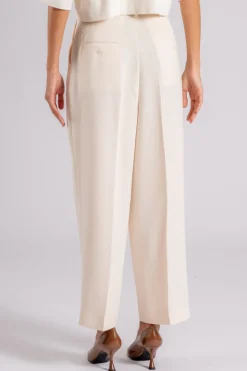 Pantalone triacetato/poliestere beige