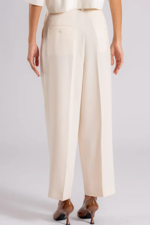 Pantalone triacetato/poliestere beige