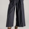 Pantalone twill stretch blu donna