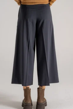 Pantalone twill stretch blu donna