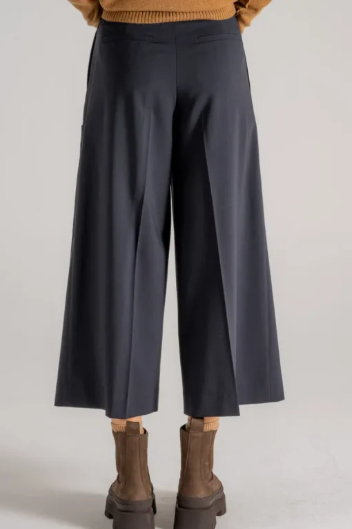 Pantalone twill stretch blu donna