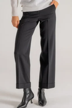 Pantalone twill stretch nero donna