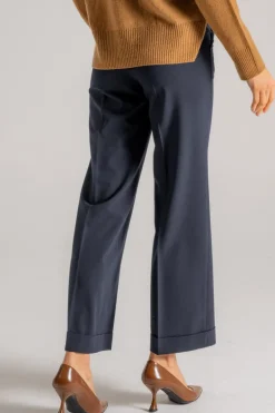 Pantalone twill stretch nero donna