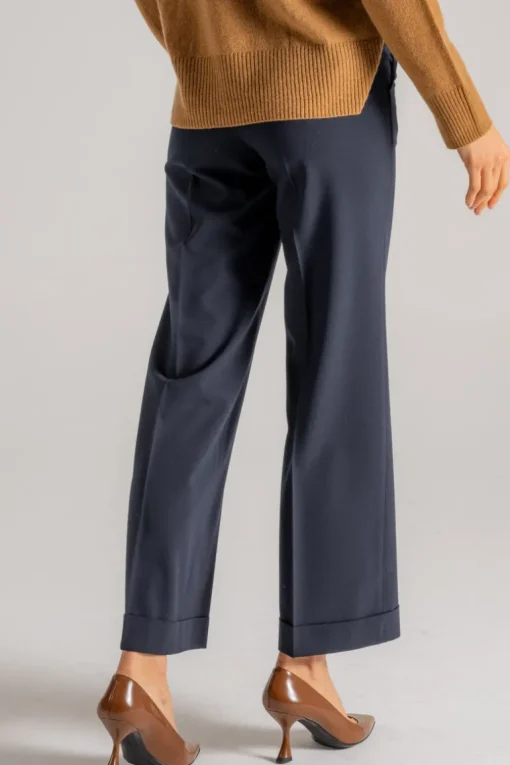 Pantalone twill stretch nero donna