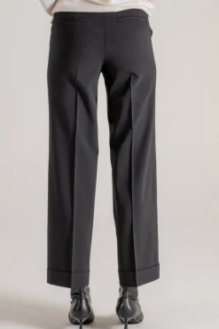 Pantalone twill stretch nero donna