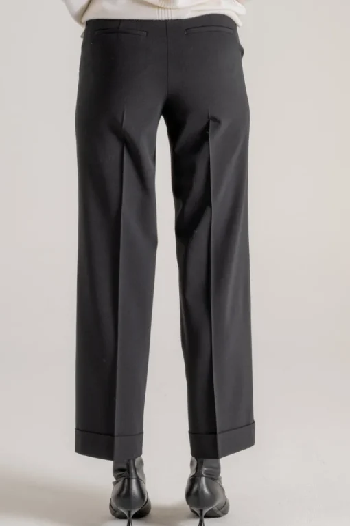 Pantalone twill stretch nero donna