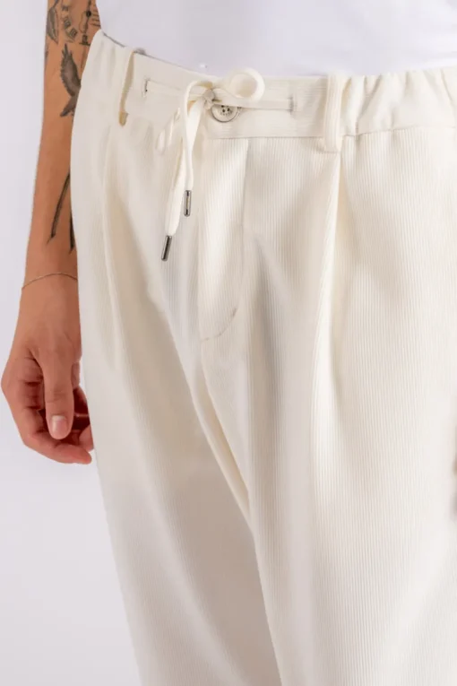 Pantalone velluto a coste bianco