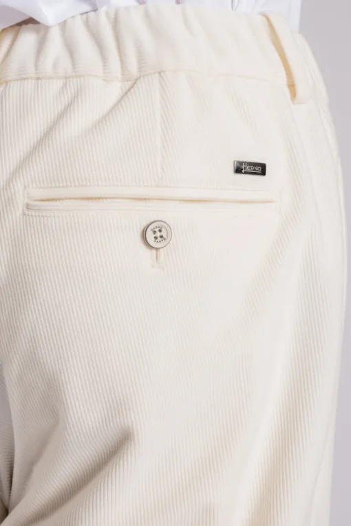 Pantalone velluto a coste bianco