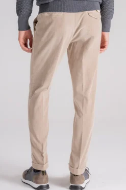 Pantalone velluto mille righe beige