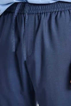 Pantaloni chino elastici tessuto blu