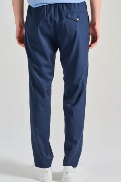 Pantaloni chino elastici tessuto blu