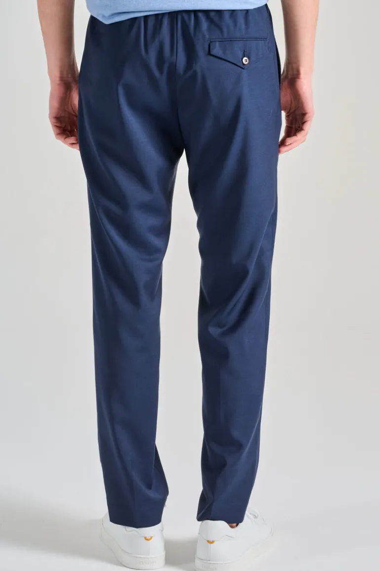 Pantaloni chino elastici tessuto blu