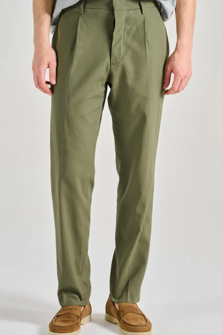 Pantaloni chino 1p cotone verde