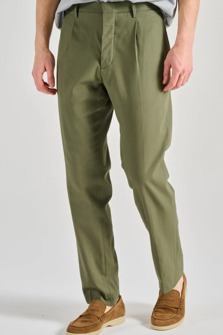 Pantaloni chino 1p cotone verde