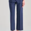 Pantaloni damienne tessuto blu
