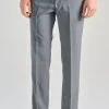Pantaloni elastic chino cotone grigio