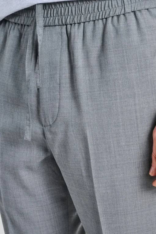 Pantaloni elastic chino cotone grigio