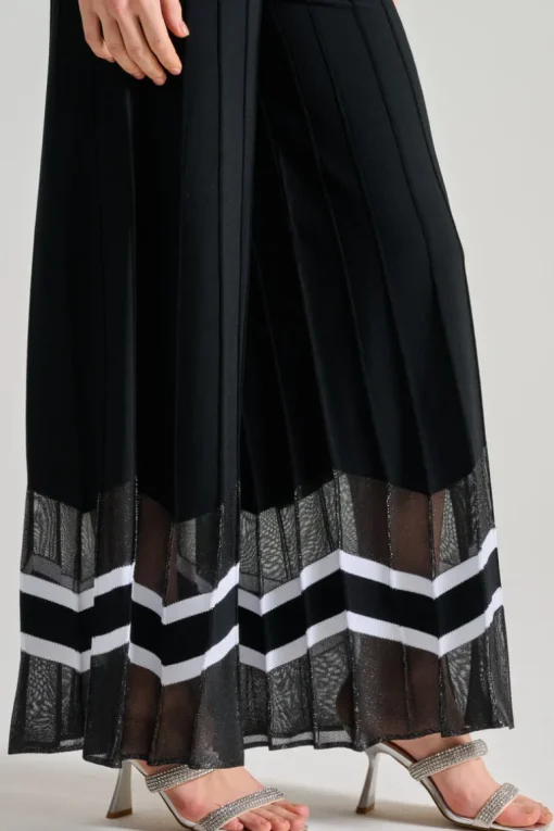 Pantaloni fantasia righe tessuto nero