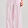 Pantaloni flared essential popline rosa