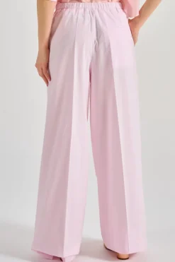 Pantaloni flared essential popline rosa