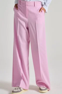 Pantaloni lana vergine rosa