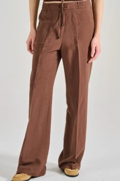 Pantaloni patrizia jog tessuto marrone