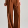Pantaloni pelle marrone