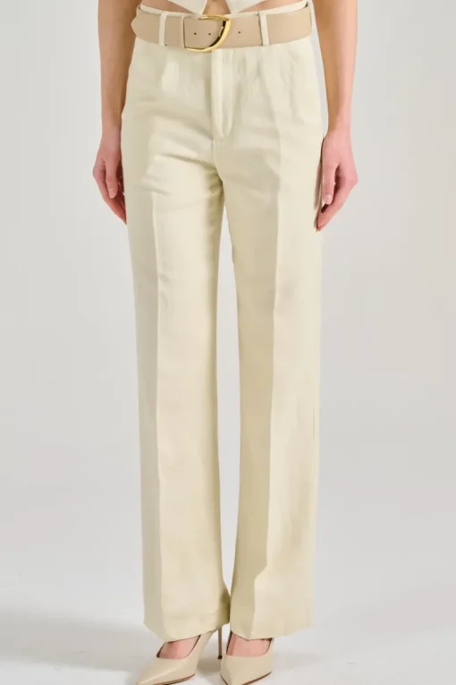 Pantaloni reina cotone bianco