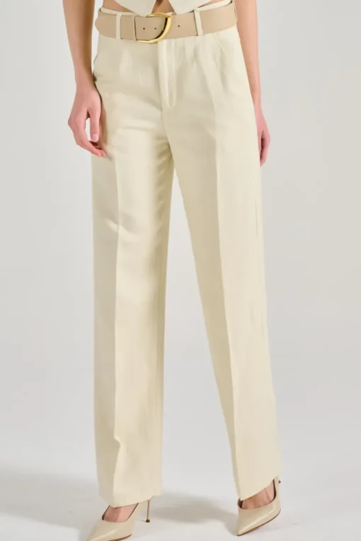 Pantaloni reina cotone bianco