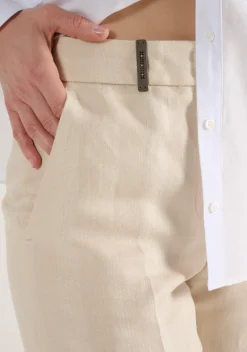 Pantaloni resca filo di lino beige