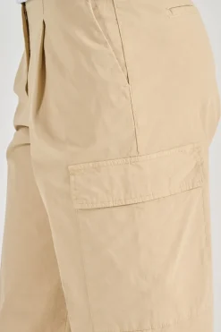 Pantaloni tela di cotone beige