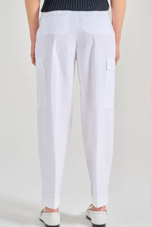 Pantaloni tela di cotone bianco