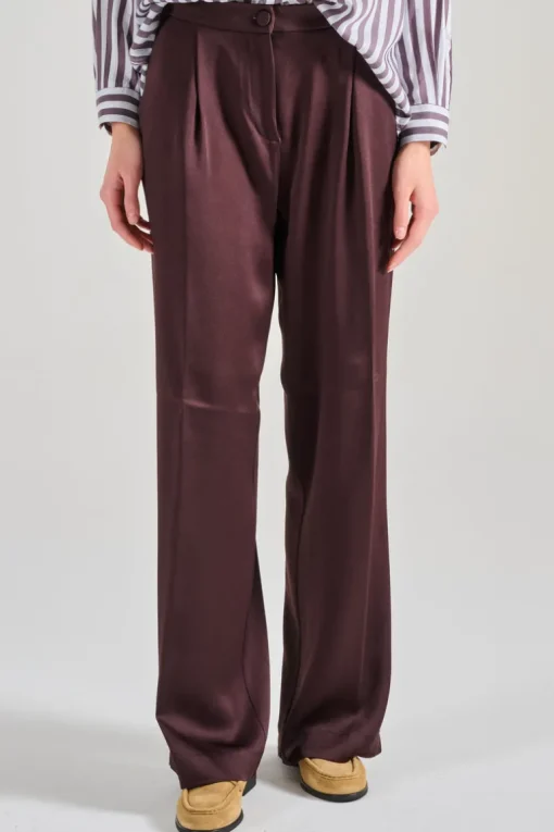 Pantaloni tessuto marrone