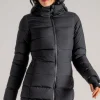Parka slim con cappuccio gore nero donna