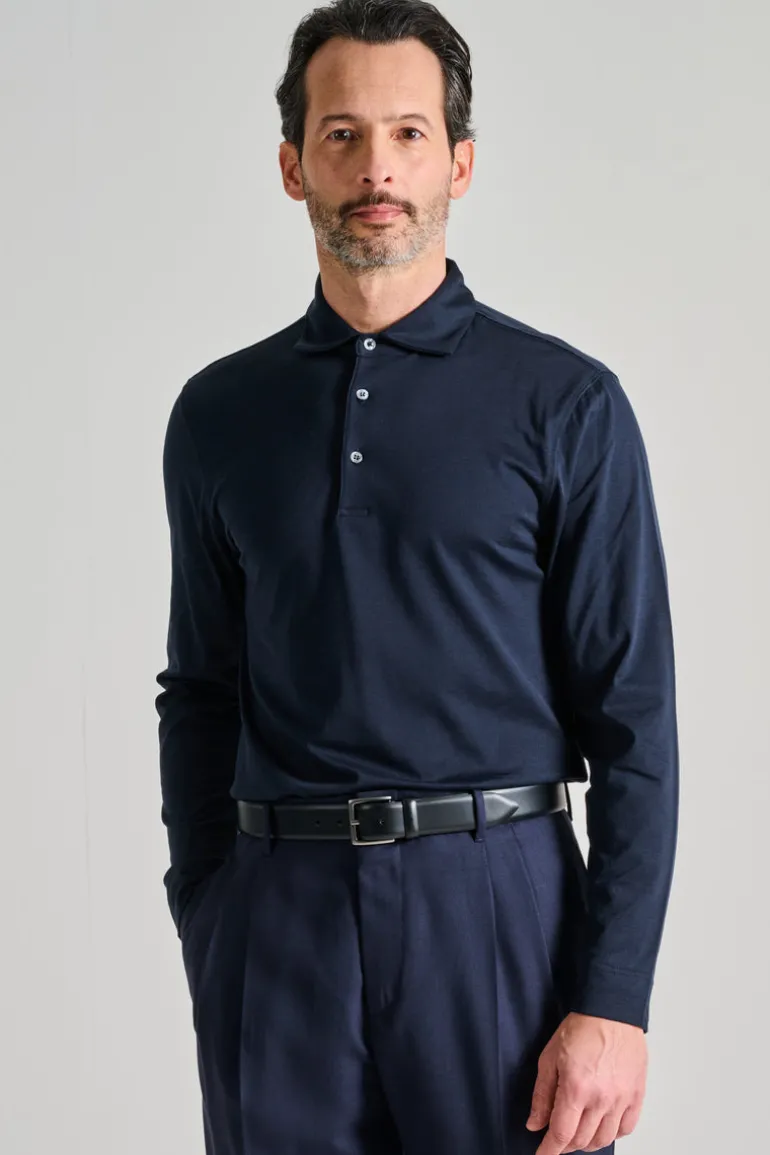 Polo blu 100% cotone