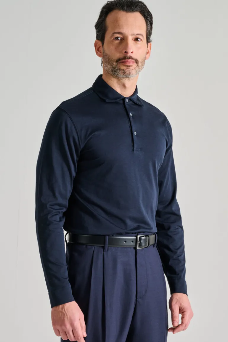 Polo blu 100% cotone