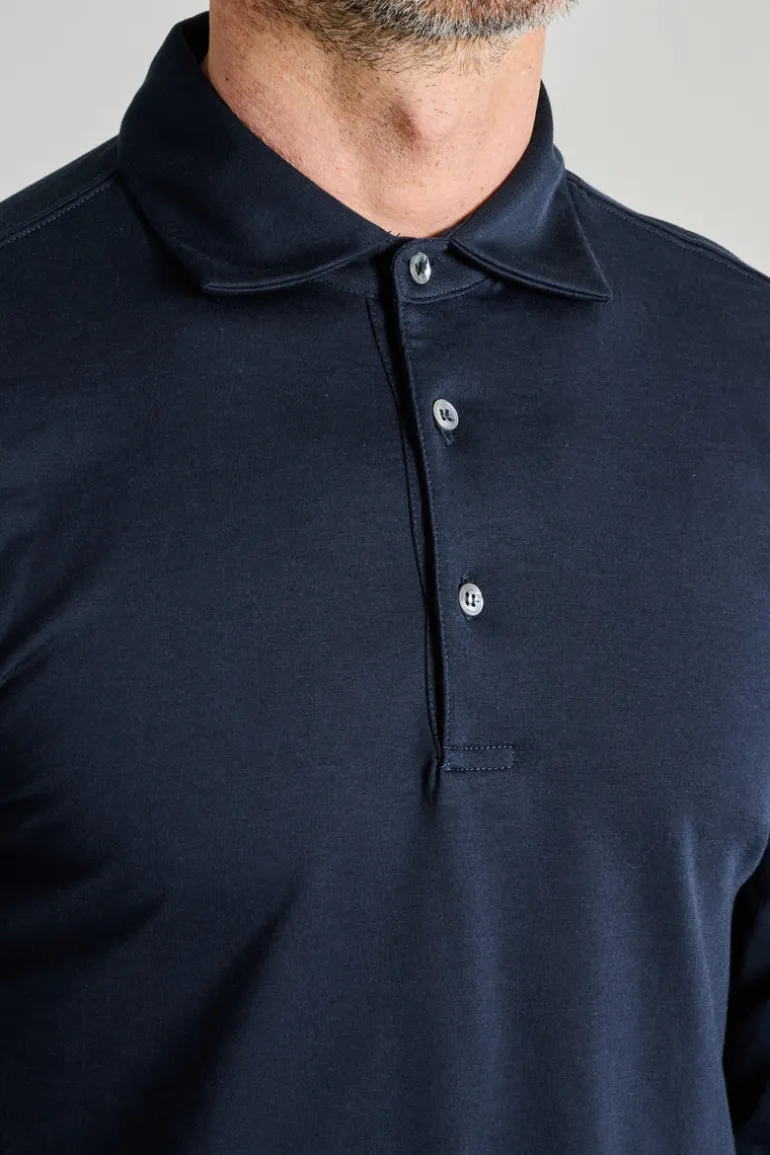 Polo blu 100% cotone