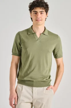 Polo buttonless ryan mm cotone verde