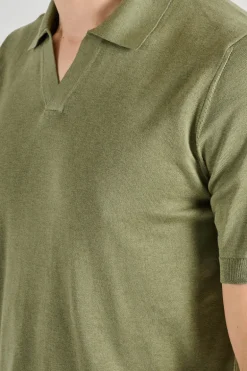 Polo buttonless ryan mm cotone verde
