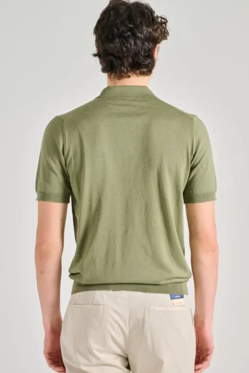 Polo buttonless ryan mm cotone verde