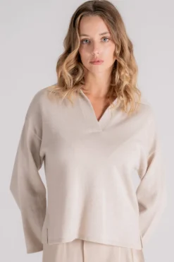 Polo cachemire beige