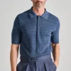 Polo manica corta cotone blu