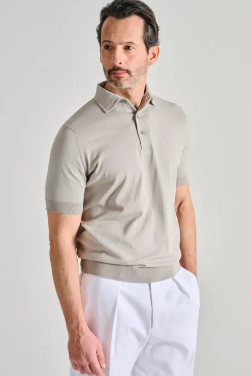 Polo manica corta cotone grigio