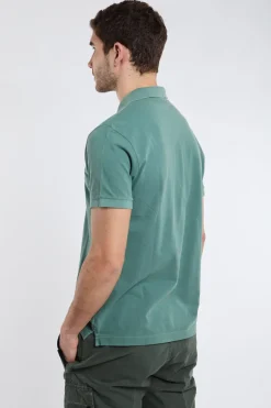 Polo slim fit verde in 100% co
