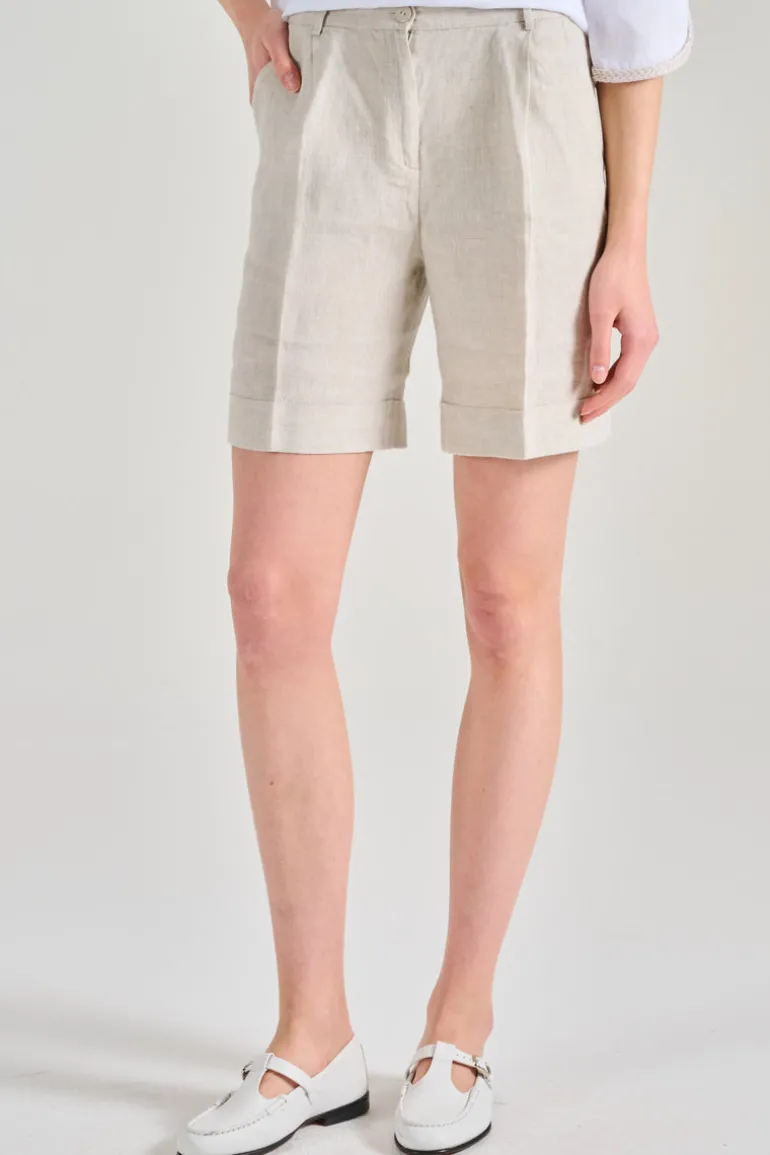 Shorts tessuto beige