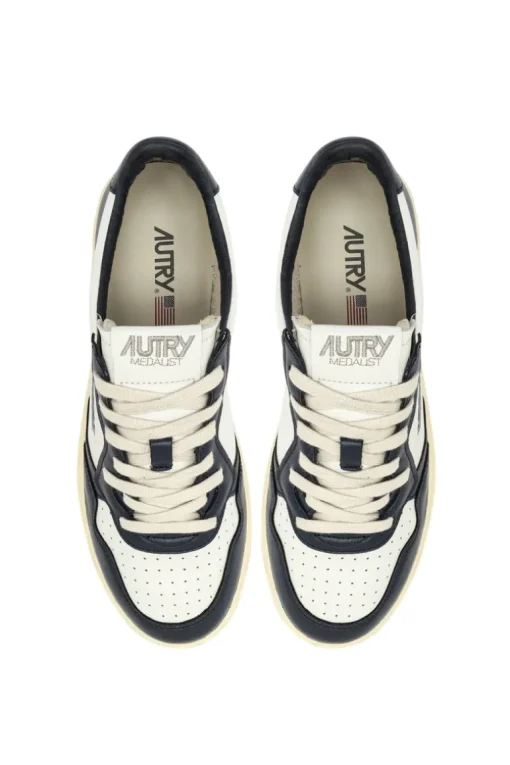Sneakers medalist low man leat leat blu uomo